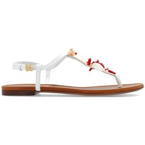 Dolce & Gabbana - Sandalen - Wit - Leer - Versierd met Applicaties