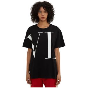 Valentino, Dames, Tops, Zwart, Maat: S Katoen,