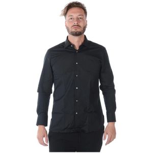 Zegna, Heren, Overhemden, Zwart, Maat: S Katoen,