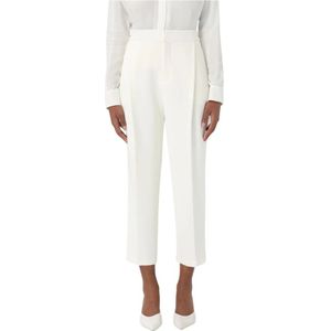 Elisabetta Franchi, Dames, Broeken, Beige, Maat: L Leer,
