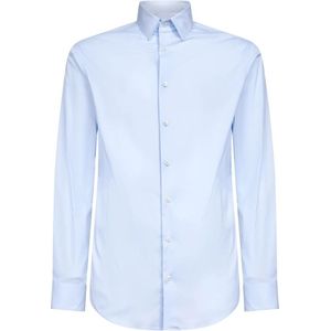 Giorgio Armani, Heren, Overhemden, Blauw, Maat: M Katoen,