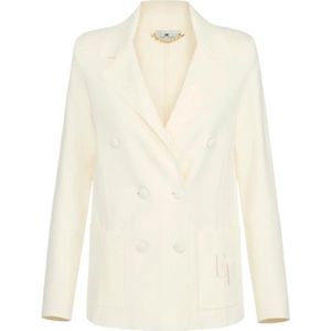 Elisabetta Franchi, Dames, Jassen, Wit, Maat: S Viscose,