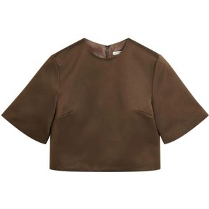 By Malene Birger, Dames, Blouses & Shirts, Bruin, Maat: XS Zijde,