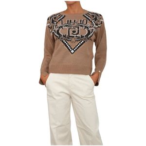 Liu Jo, Dames, Truien, Beige, Maat: 2XS