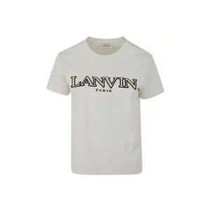 Lanvin Grijze Katoenen Logo T-Shirt Aw23 , Gray , Dames , Maat: L