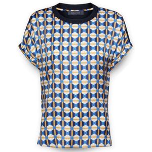 Elena Mirò, Dames, Tops, Veelkleurig, Maat: L Satijn,