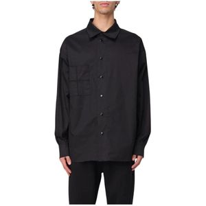 Thom Krom, Heren, Overhemden, Zwart, Maat: XS Katoen,