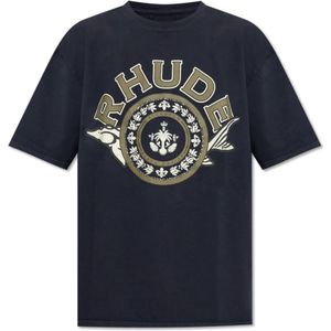 Rhude, Heren, Tops, Zwart, Maat: L Katoen,