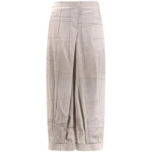 Giorgio Armani, Dames, Broeken, Grijs, Maat: S Zijde,