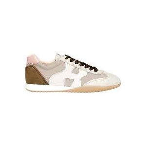 Hogan Modieuze Sneaker met Unieke Stofdetails , Beige , Dames , Maat: 36 EU