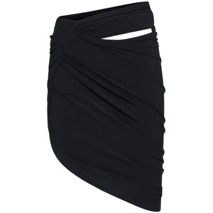 Jacquemus - Asymmetrische Gedrapeerde Rok - Zwart - Polyester