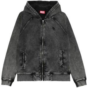 Diesel, Heren, Sweatshirts & Hoodies, Zwart, Maat: L