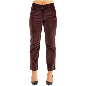 Weekend Max Mara, Dames, Broeken, Bruin, Maat: 2XS Katoen,