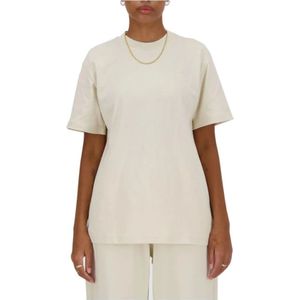 New Balance, Dames, Tops, Beige, Maat: M Jersey,