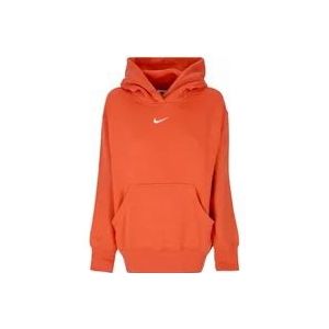 Nike Phoenix Fleece Oversized Pullover Hoodie , Orange , Dames , Maat: M