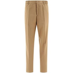 Tagliatore, Heren, Broeken, Beige, Maat: M Katoen,