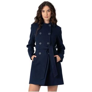 Kocca, Dames, Mantels, Blauw, Maat: L Wol,