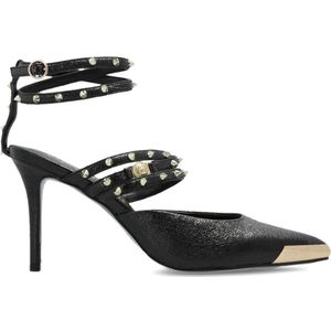 Versace Jeans Couture - Studded Scarlett Slingback Mid Pumps - Zwart - Leer