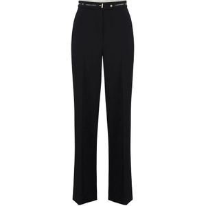 Elisabetta Franchi, Dames, Broeken, Zwart, Maat: M Poliester,