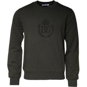 Dolce & Gabbana, Heren, Sweatshirts & Hoodies, Groen, Maat: M Katoen,