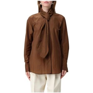 Alberta Ferretti, Dames, Blouses & Shirts, Bruin, Maat: S