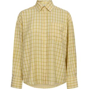 Co'Couture - Mangocc Check Shirt Blouse - Blouse - Geel - 70% Viscose, 20% Polyamide, 10% Polyester