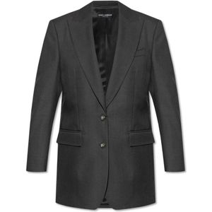 Dolce & Gabbana, Dames, Jassen, Grijs, Maat: 2XS Wol,