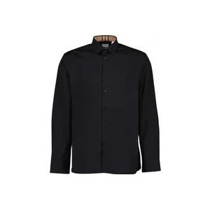 Burberry Klassieke Overhemd met Lange Mouwen , Black , Heren , Maat: S