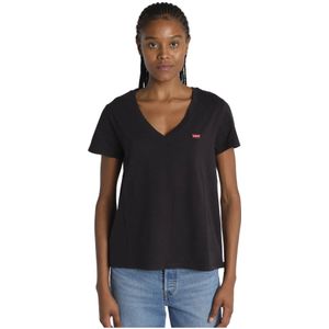 Levi's, Dames, Tops, Zwart, Maat: 2XS Katoen,