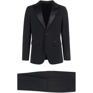 Dsquared2, Heren, Pakken, Zwart, Maat: M Zijde,