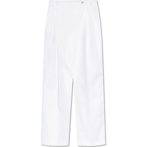Dolce & Gabbana - Wijde Broek - Wit - Katoen-Popeline