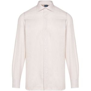 Finamore, Heren, Overhemden, Beige, Maat: XL Katoen,