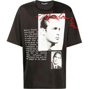 Dolce & Gabbana, Heren, Tops, Zwart, Maat: XS Katoen,