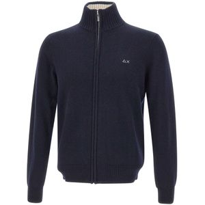 Sun68, Heren, Truien, Blauw, Maat: S Wol,