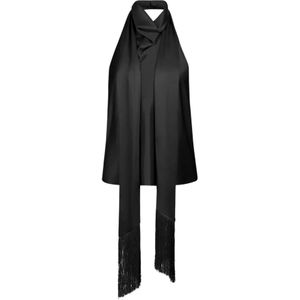 Nina Ricci, Dames, Tops, Zwart, Maat: S Satijn,