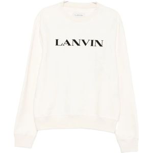 Lanvin, Heren, Sweatshirts & Hoodies, Beige, Maat: XL Katoen,