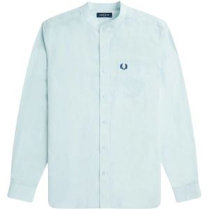 Fred Perry, Heren, Overhemden, Blauw, Maat: M Katoen,