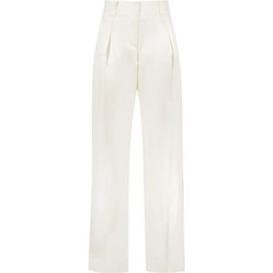 Ferragamo, Dames, Broeken, Wit, Maat: XS Linnen,