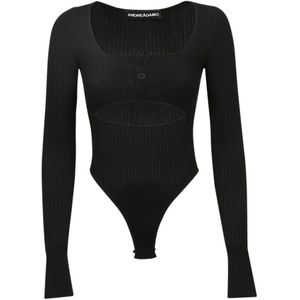 Andrea Adamo, Dames, Tops, Zwart, Maat: XS Viscose,