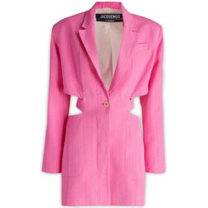 Jacquemus, Dames, Jurken, Roze, Maat: 2XS Katoen,