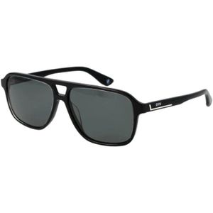 Bmw - Klassieke Aviator Zonnebril - Zwart - Acetaat - Gepolariseerde Lenzen