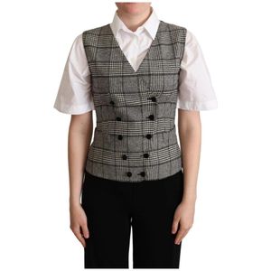Dolce & Gabbana - Grijs - Vest - Dames - Mouwloos - Knoopsluiting