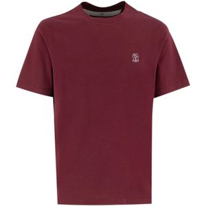 Brunello Cucinelli, Heren, Tops, Rood, Maat: S Katoen,