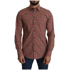 Dolce & Gabbana - Martini Fit - Overhemd - Rood - 100% Katoen