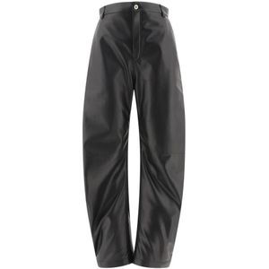 Loewe, Dames, Broeken, Zwart, Maat: S Leer,