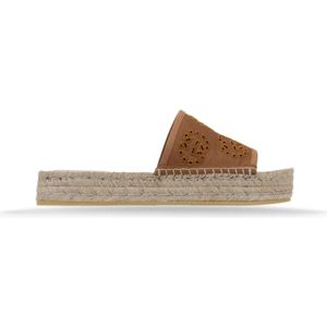Sandalen met sleehak in cognac | Cognac sleehakken Vizzano