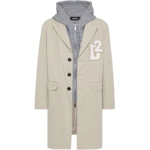 Dsquared2, Heren, Mantels, Beige, Maat: M Leer,