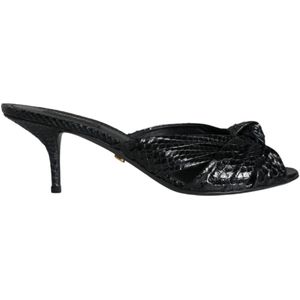 Dolce & Gabbana, Dames, Schoenen, Zwart, Maat: 39 EU Leer,