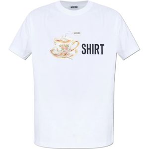 Moschino, Heren, Tops, Wit, Maat: S