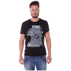 Versace Jeans Couture, Heren, Tops, Zwart, Maat: XL Jersey,